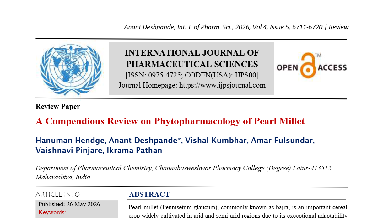 A Compendious Review on Phytopharmacology of Pearl Millet