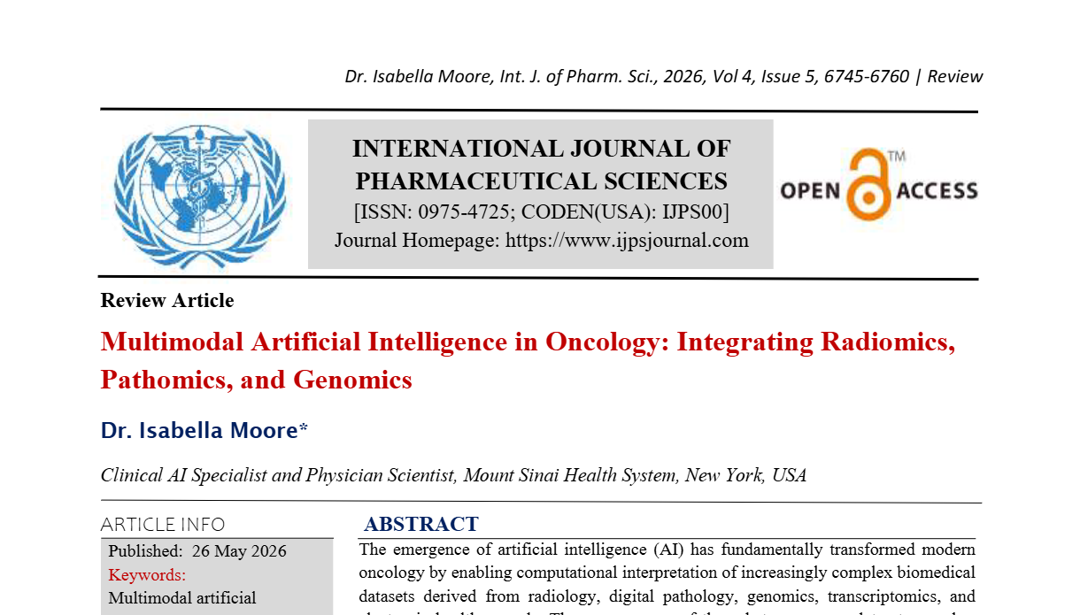 Multimodal Artificial Intelligence in Oncology: Integrating Radiomics, Pathomics, and Genomics