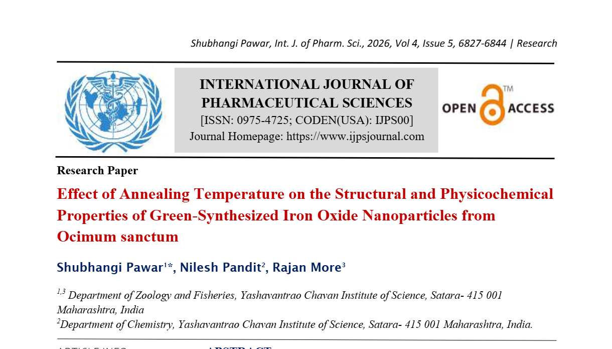 Effect of Annealing Temperature on the Structural and Physicochemical Properties of Green-Synthesized Iron Oxide Nanoparticles from Ocimum sanctum.”