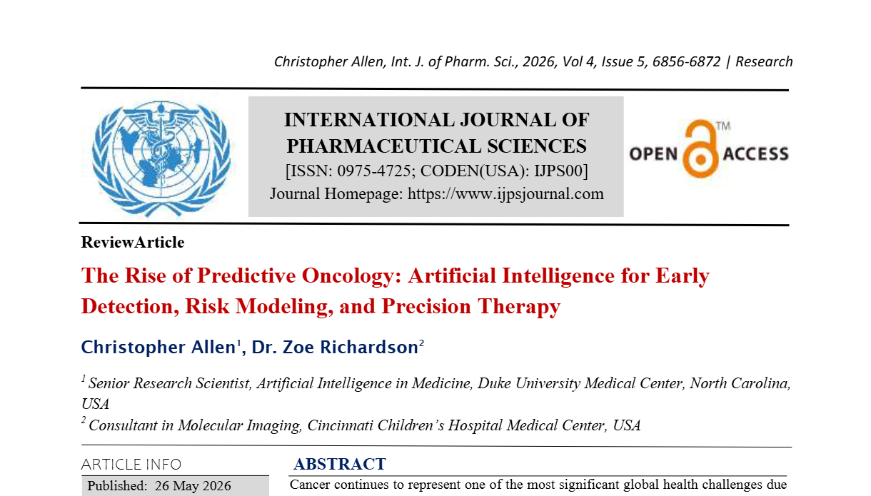 The Rise of Predictive Oncology: Artificial Intelligence for Early Detection, Risk Modeling, and Precision Therapy