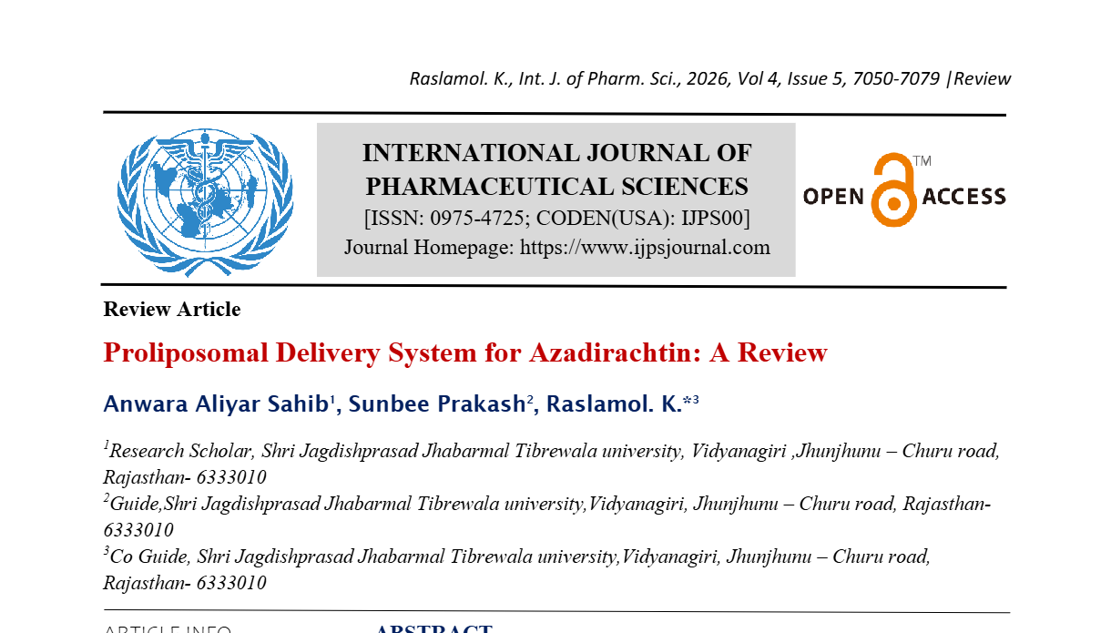 Proliposomal Delivery System for Azadirachtin: A Review