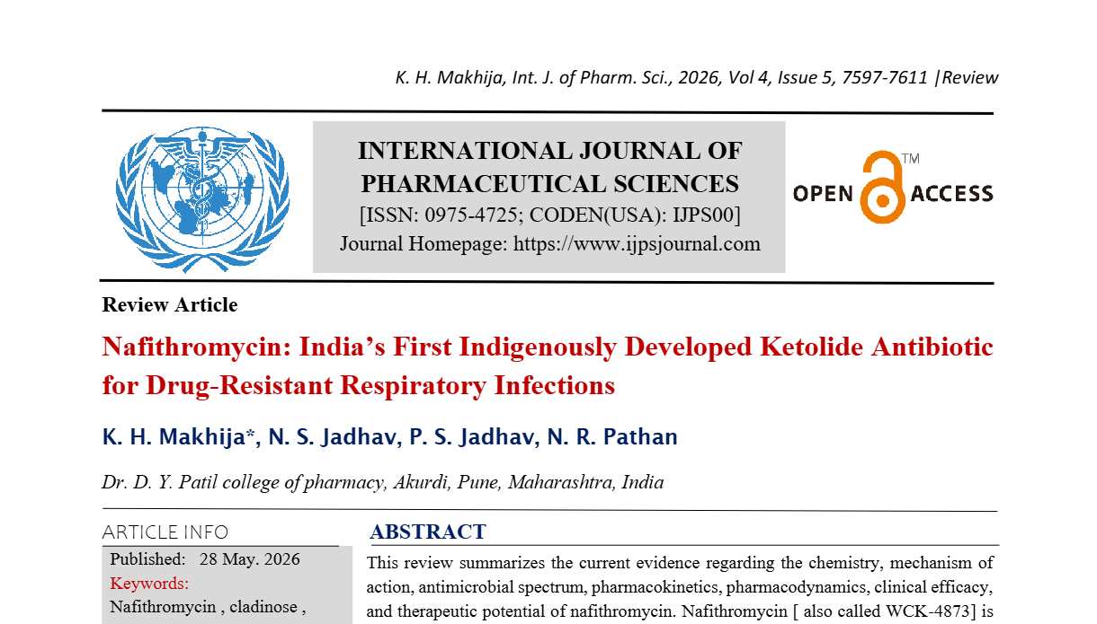 Nafithromycin: India’s First Indigenously Developed Ketolide Antibiotic for Drug-Resistant Respiratory Infections