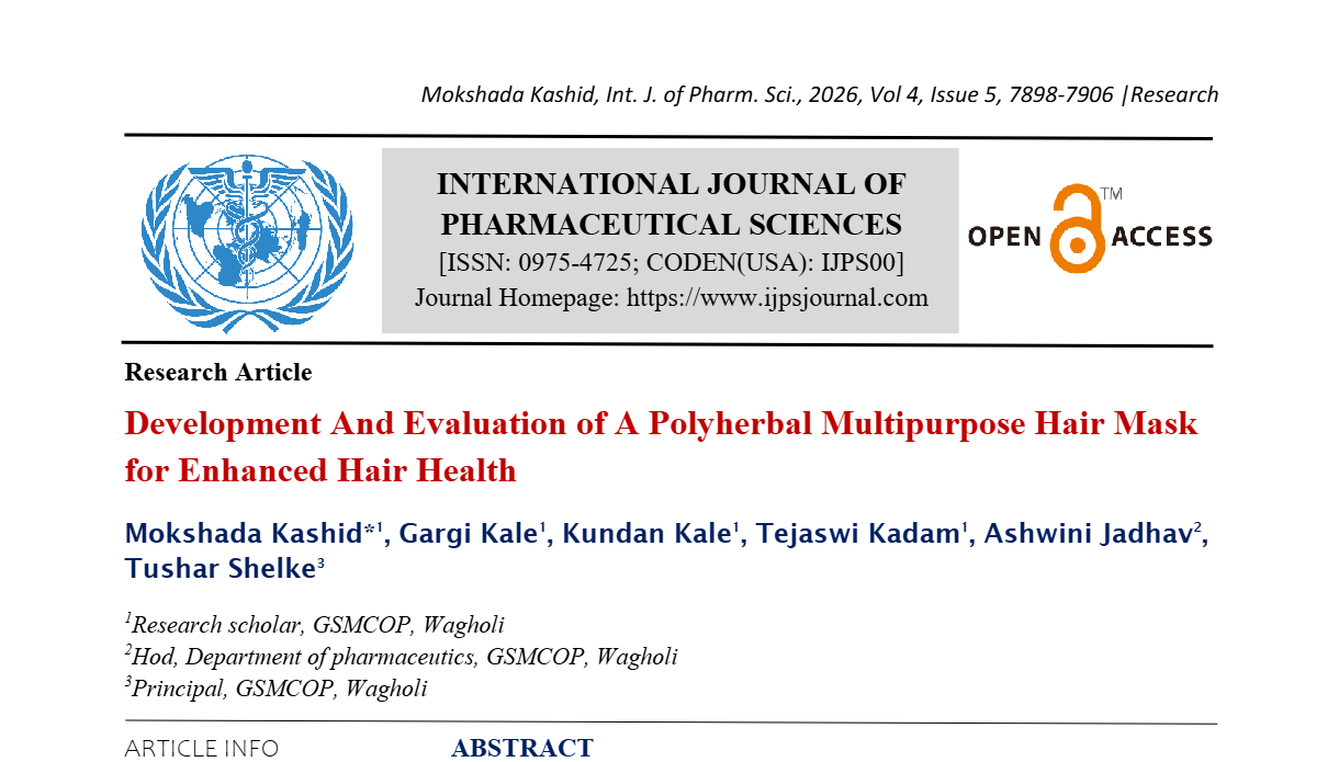 Development And Evaluation of A Polyherbal Multipurpose Hair Mask for Enhanced Hair Health