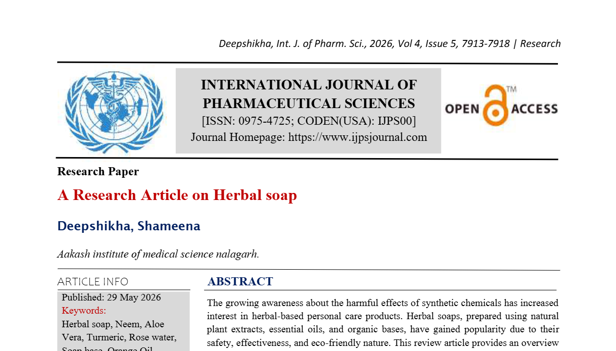 A Research Article on Herbal soap