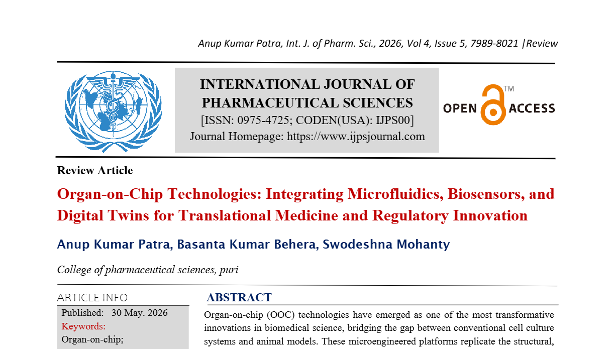 Organ?on?Chip Technologies: Integrating Microfluidics, Biosensors, and Digital Twins for Translational Medicine and Regulatory Innovation