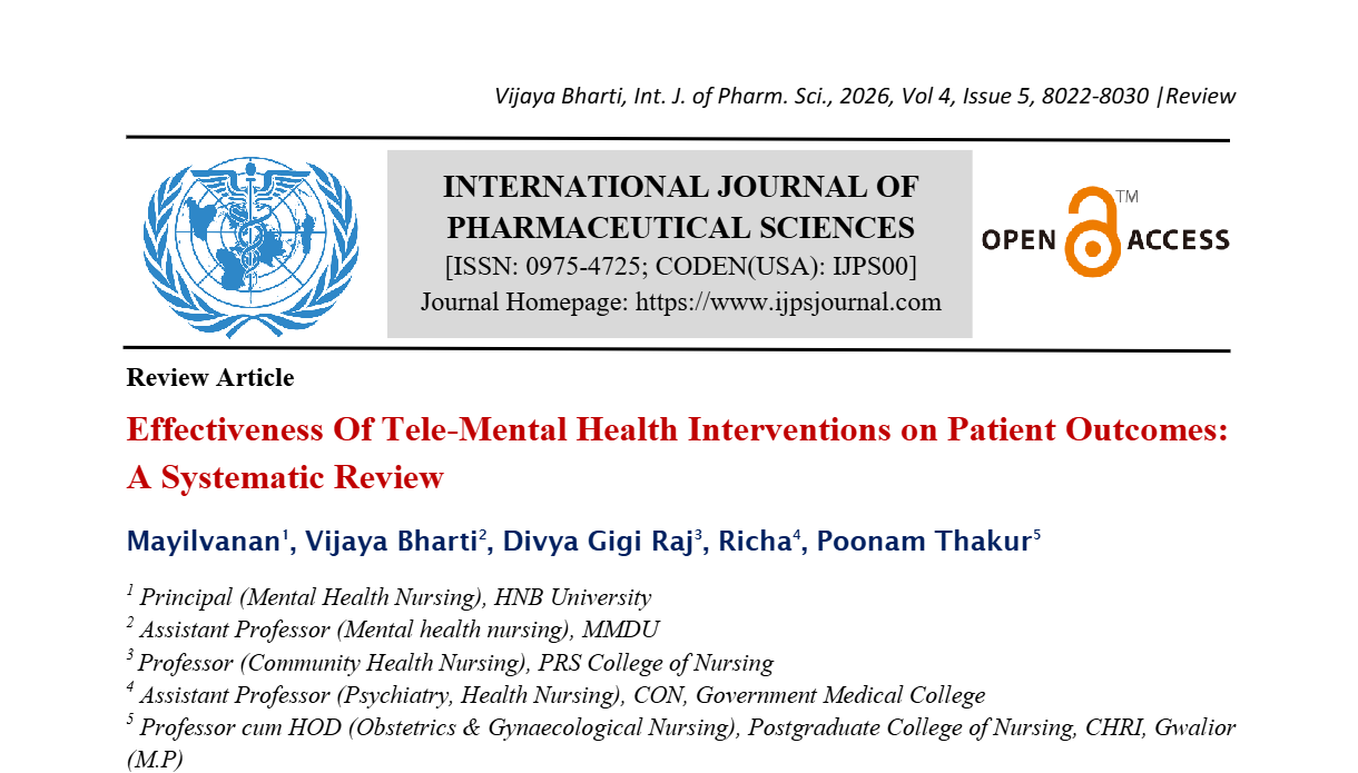 Effectiveness of Tele-Mental Health Interventions on Patient Outcomes: A Systematic Review