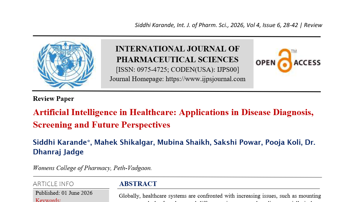 Artificial Intelligence In Healthcare: Applications In Disease Diagnosis, Screening And Future Perspectives