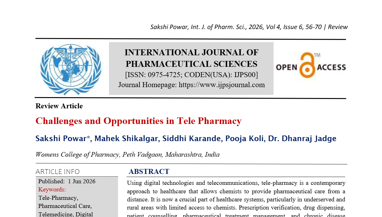 Challenges and Opportunities in Tele Pharmacy