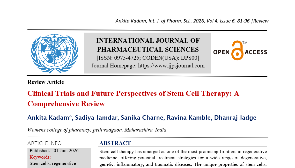 Clinical Trials and Future Perspectives of Stem Cell Therapy: A Comprehensive Review