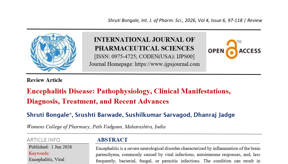 Encephalitis Disease: Pathophysiology, Clinical Manifestations, Diagnosis, Treatment, and Recent Advances