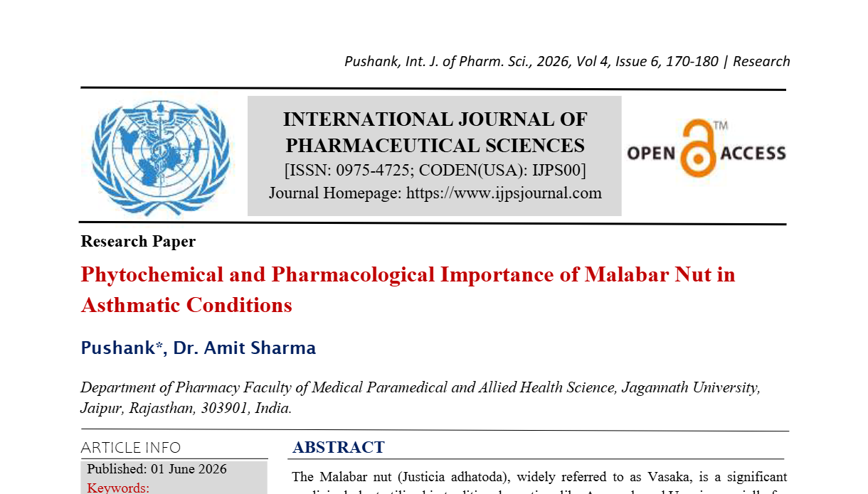 Phytochemical and Pharmacological Importance of Malabar Nut in  Asthmatic Conditions