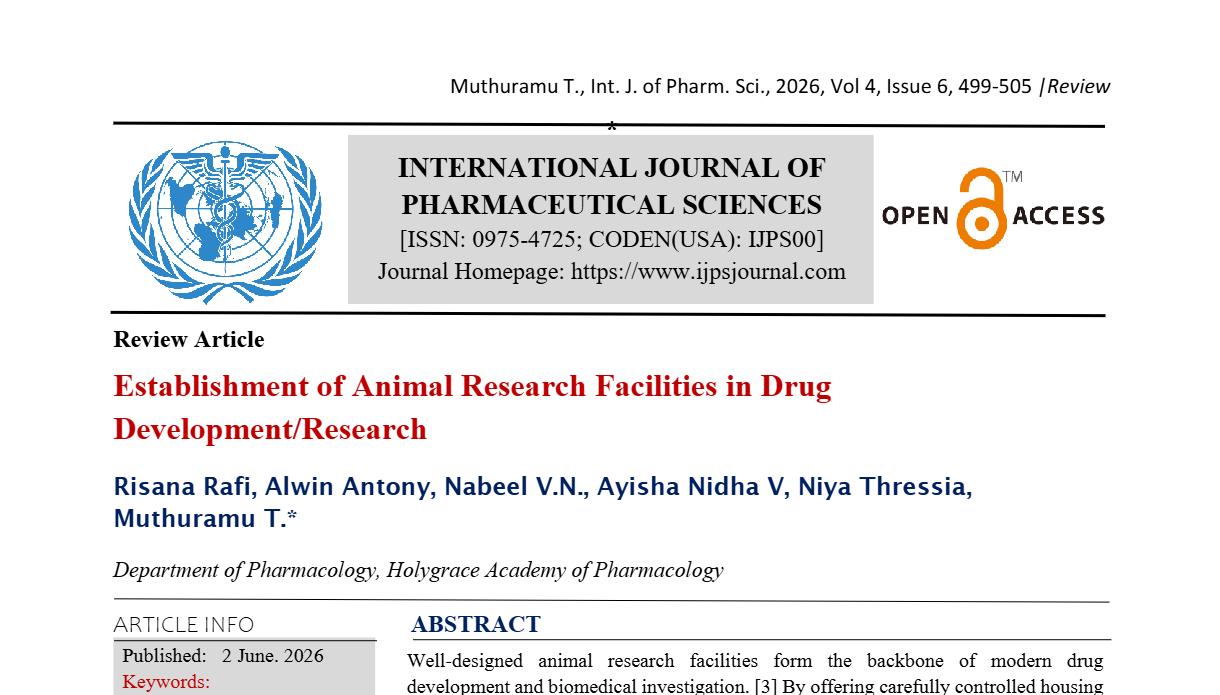 Establishment of Animal Research Facilities in Drug Development/Research