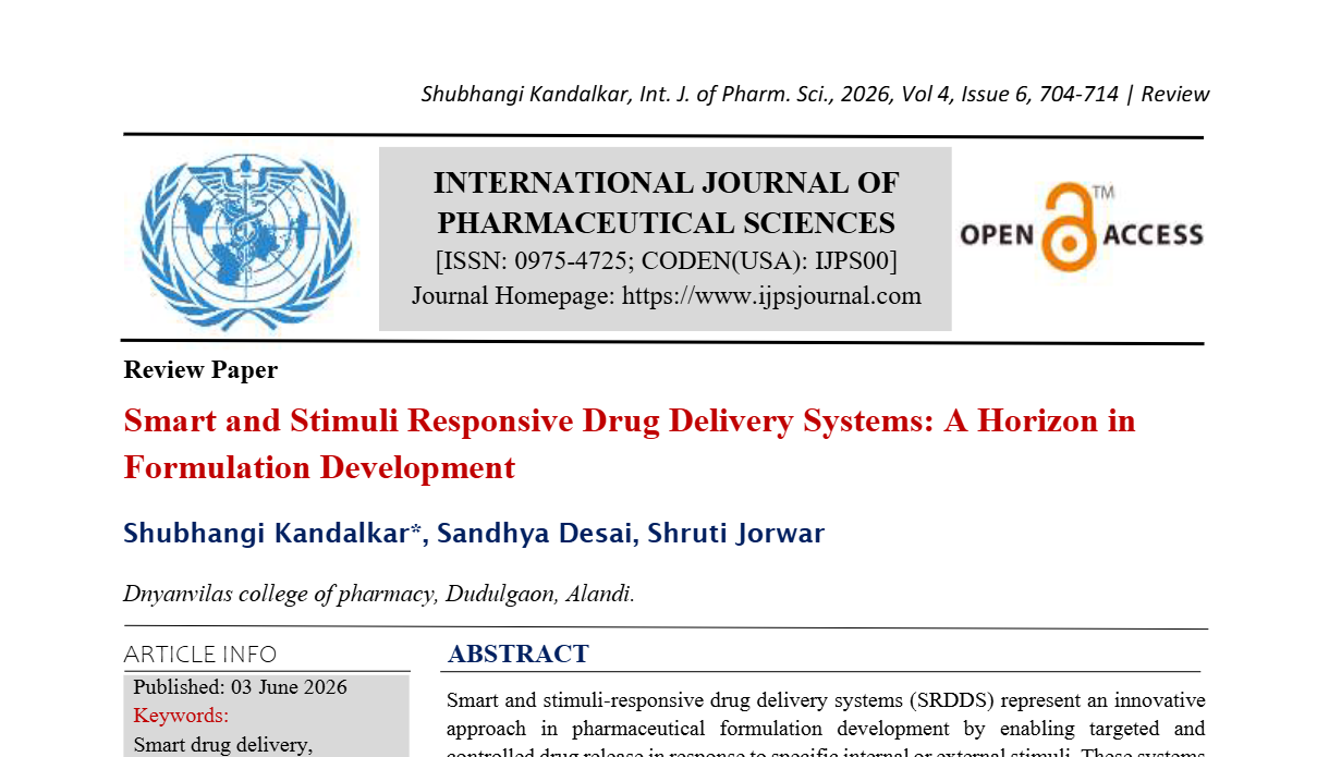 Smart and Stimuli Responsive Drug Delivery Systems : A Horizon in Formulation Development