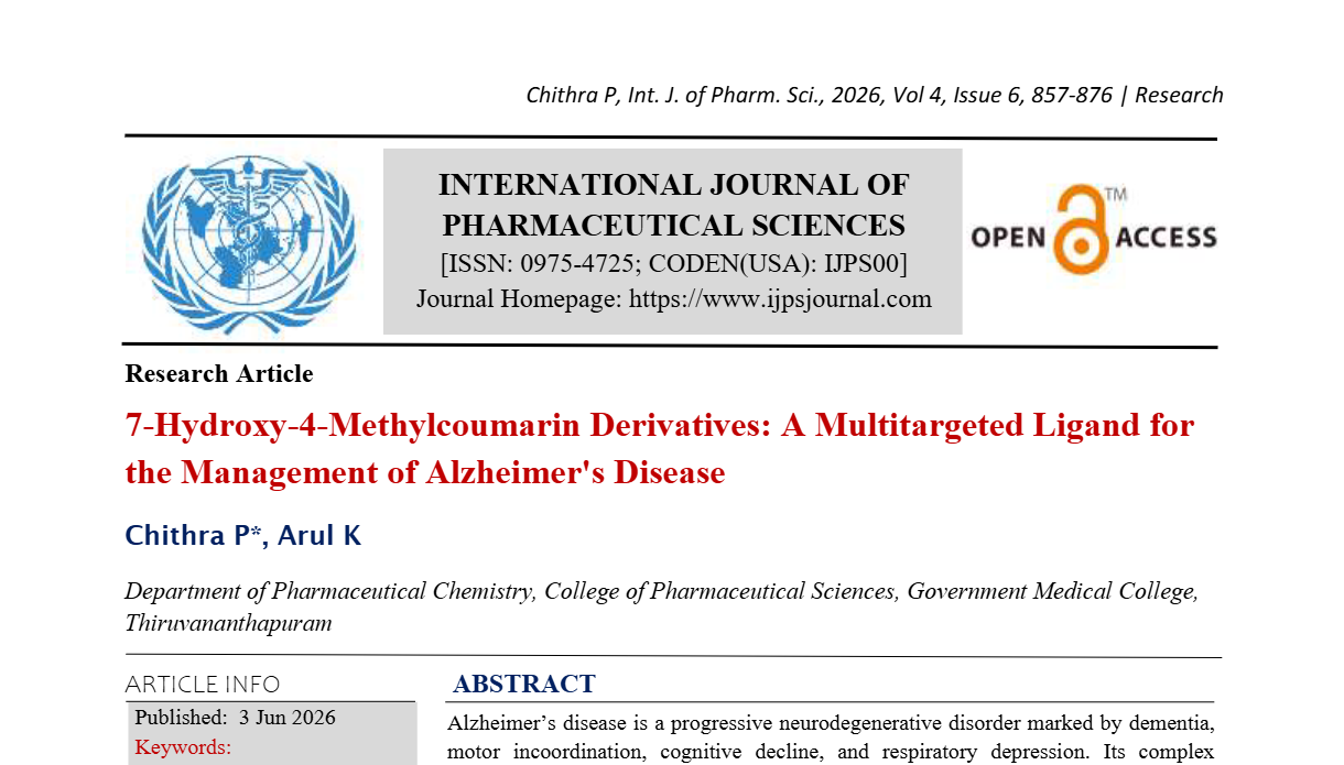 7-Hydroxy-4-Methylcoumarin Derivatives: A Multitargeted Ligand for the Management of Alzheimer's Disease