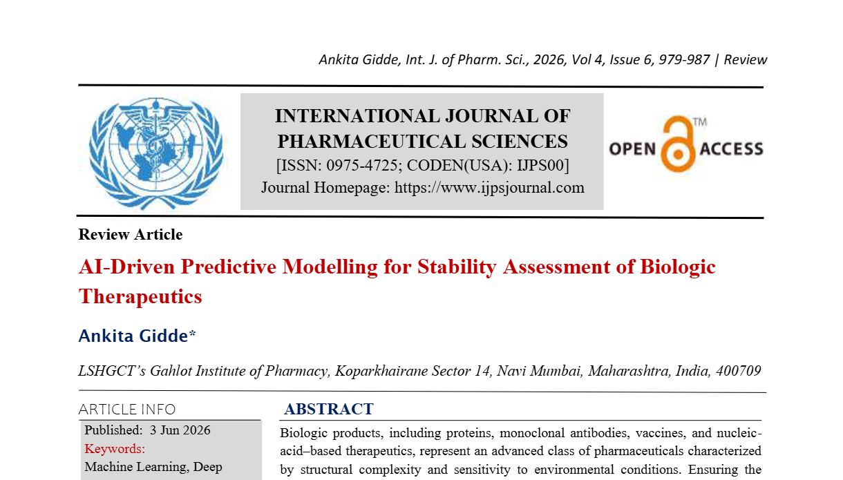 AI-Driven Predictive Modelling for Stability Assessment of Biologic Therapeutics