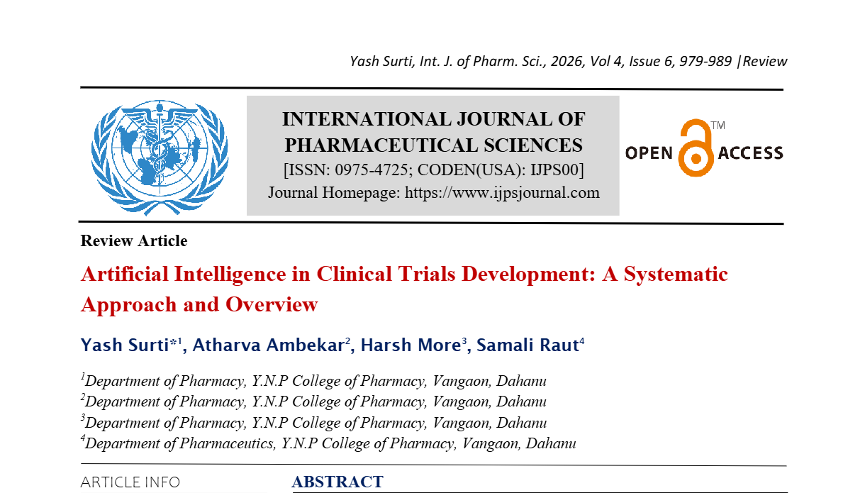 Artificial Intelligence in Clinical Trials Development: A Systematic Approach and Overview