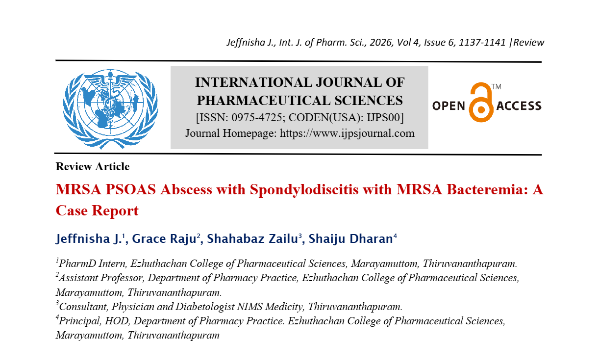 MRSA PSOAS Abscess with Spondylodiscitis with MRSA Bacteremia: A Case ...