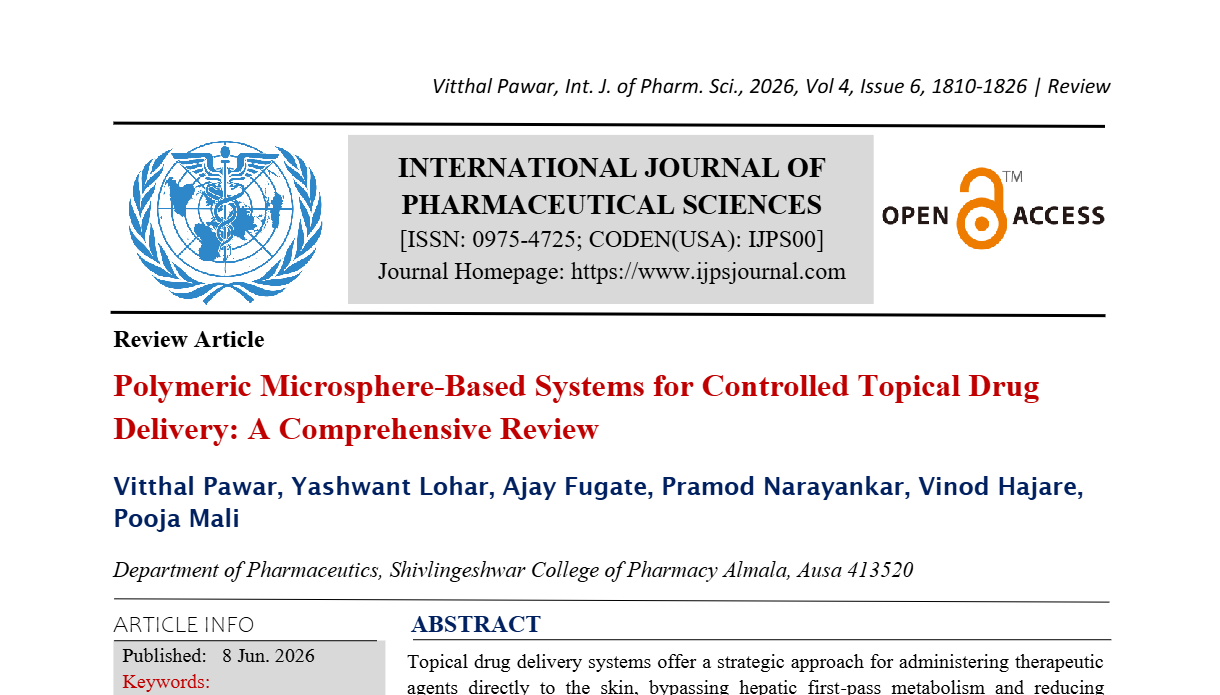 Polymeric Microsphere-Based Systems for Controlled Topical Drug Delivery: A Comprehensive Review