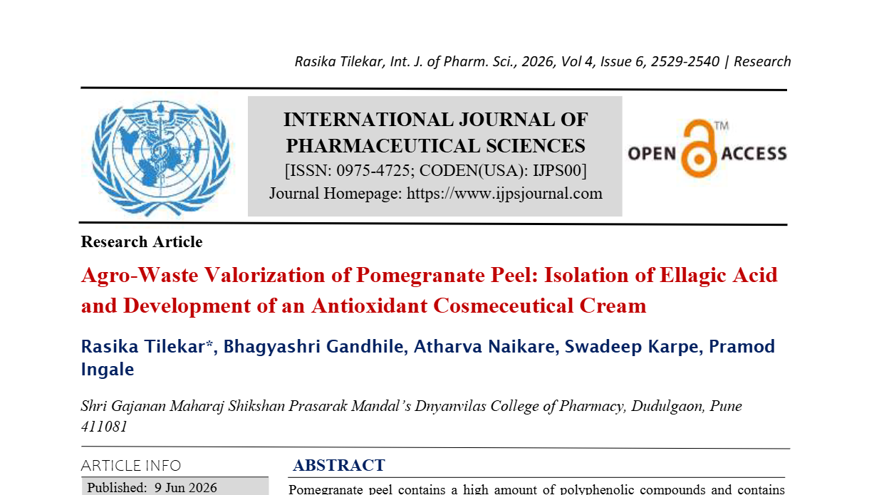 Agro-Waste Valorization of Pomegranate Peel: Isolation of Ellagic Acid and Development of an Antioxidant Cosmeceutical Cream