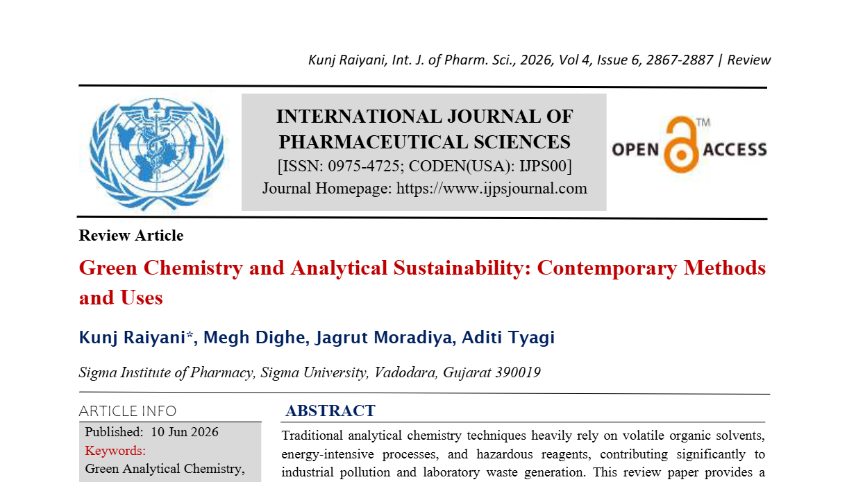Green Chemistry and Analytical Sustainability: Contemporary Methods and Uses