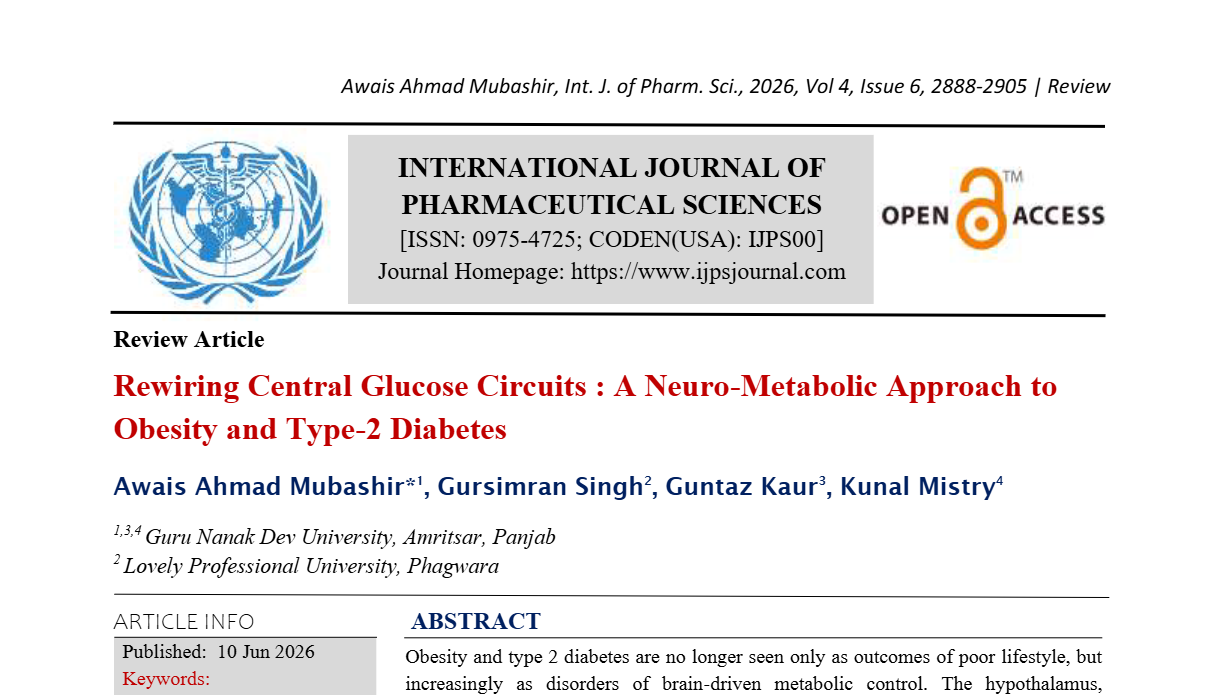 Rewiring Central Glucose Circuits : A Neuro-Metabolic Approach to Obesity and Type-2 Diabetes