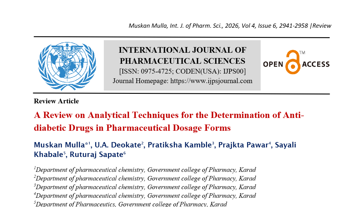 A Review on Analytical Techniques for the Determination of Anti-diabetic Drugs in Pharmaceutical Dosage Forms