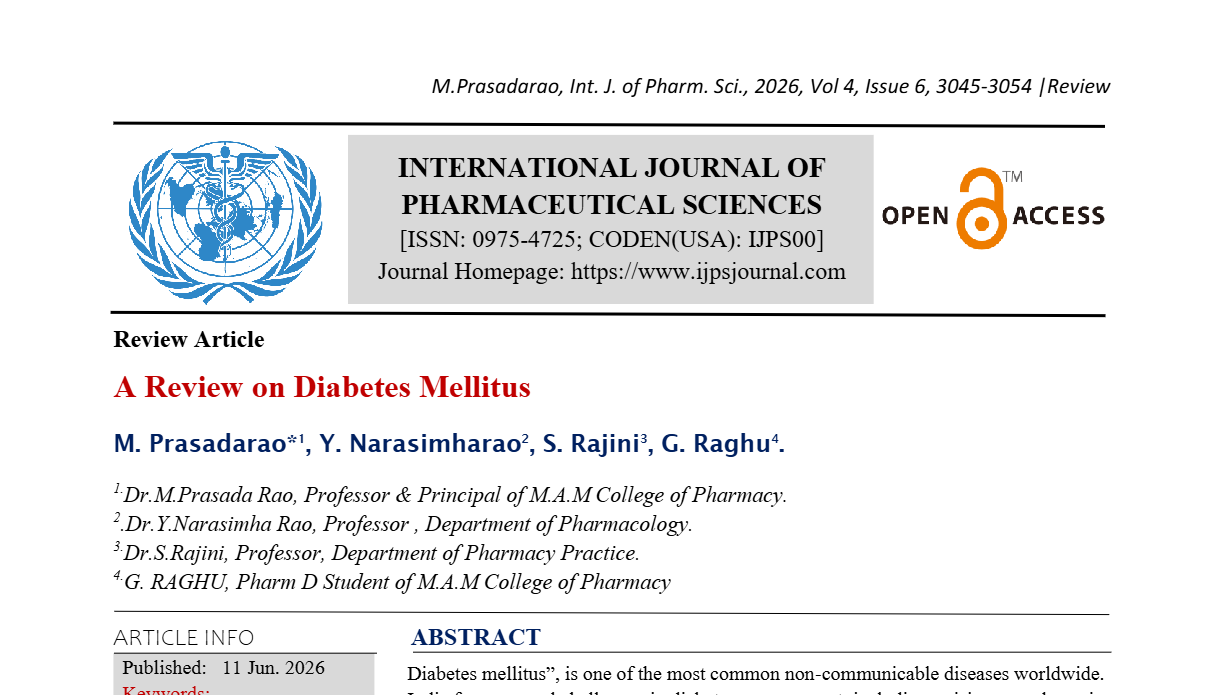A Review on Diabetes Mellitus