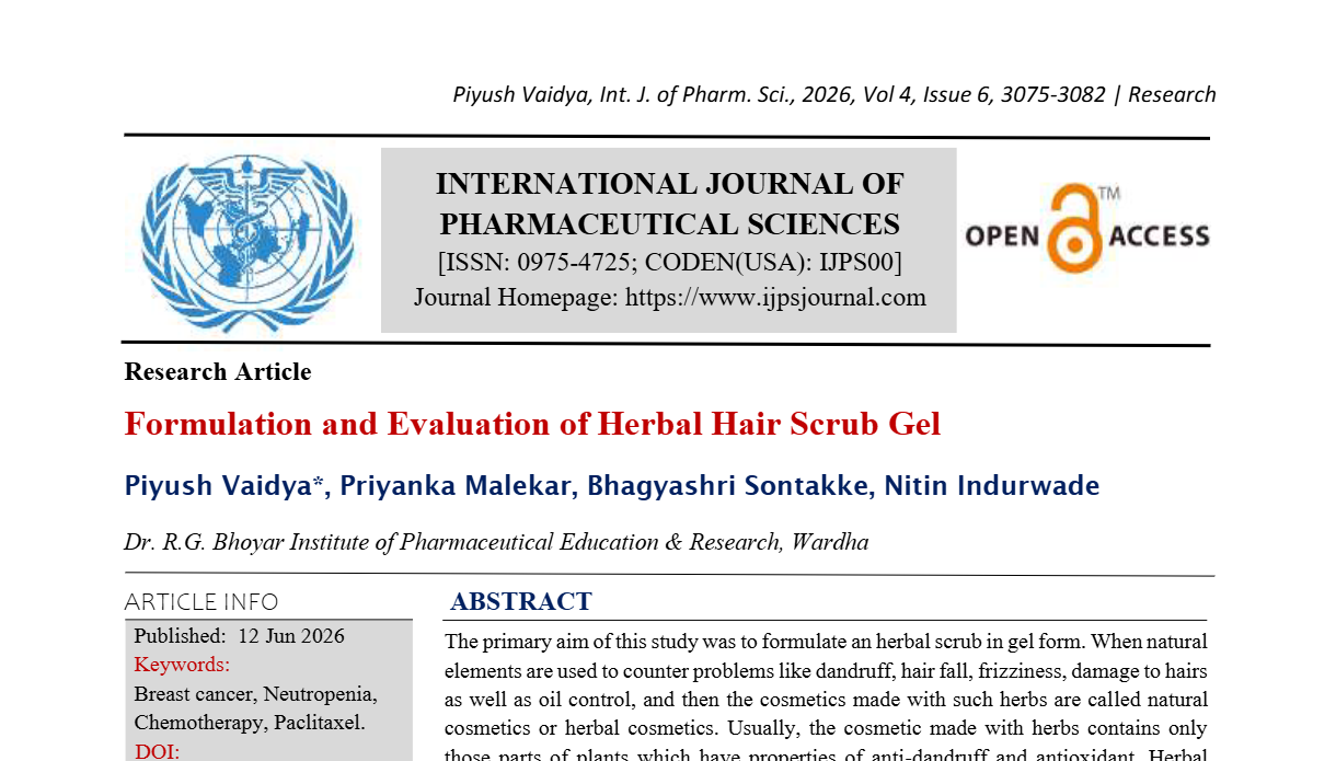 Formulation and Evaluation of Herbal Hair Scrub Gel