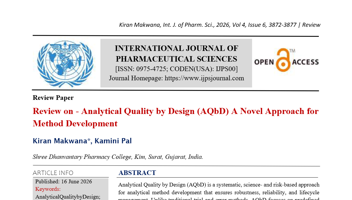 Review on - Analytical Quality by Design (AQbD) A Novel Approach for ...