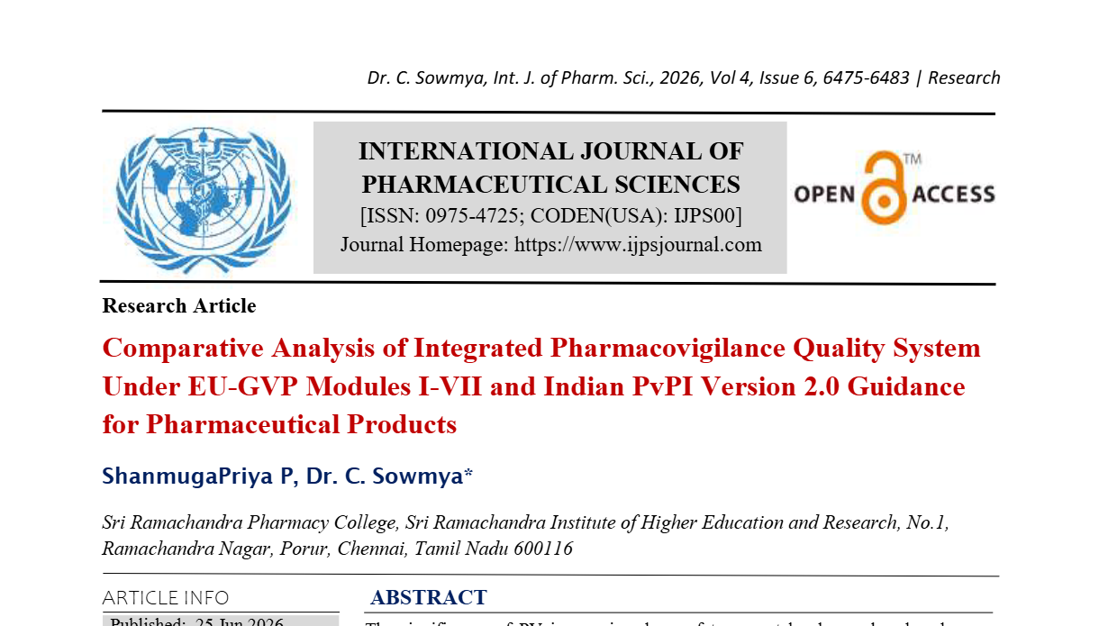 Comparative Analysis of Integrated Pharmacovigilance Quality System ...