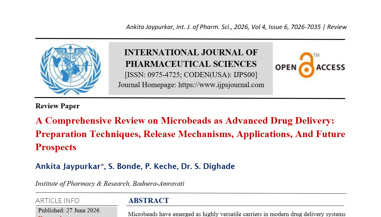 A Comprehensive Review on Microbeads as Advanced Drug Delivery: Preparation Techniques, Release Mechanisms, Applications, And Future Prospects