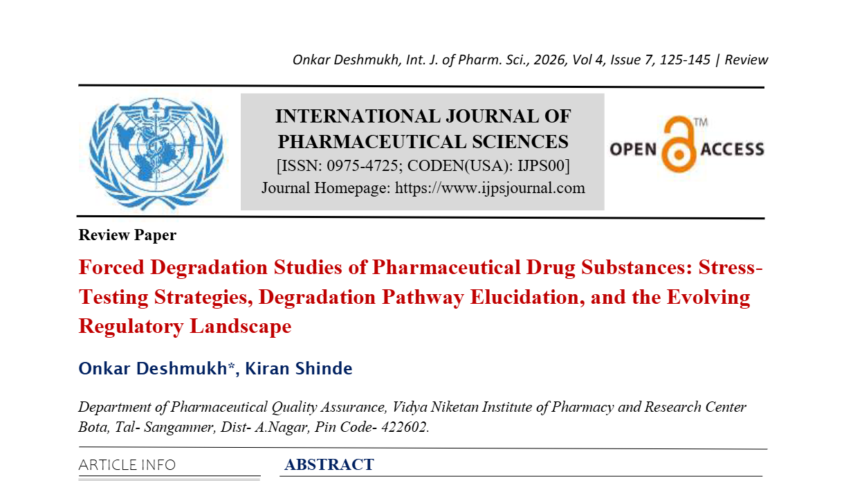 Forced Degradation Studies of Pharmaceutical Drug Substances: Stress- Testing Strategies, Degradation Pathway Elucidation, and the Evolving  Regulatory Landscape