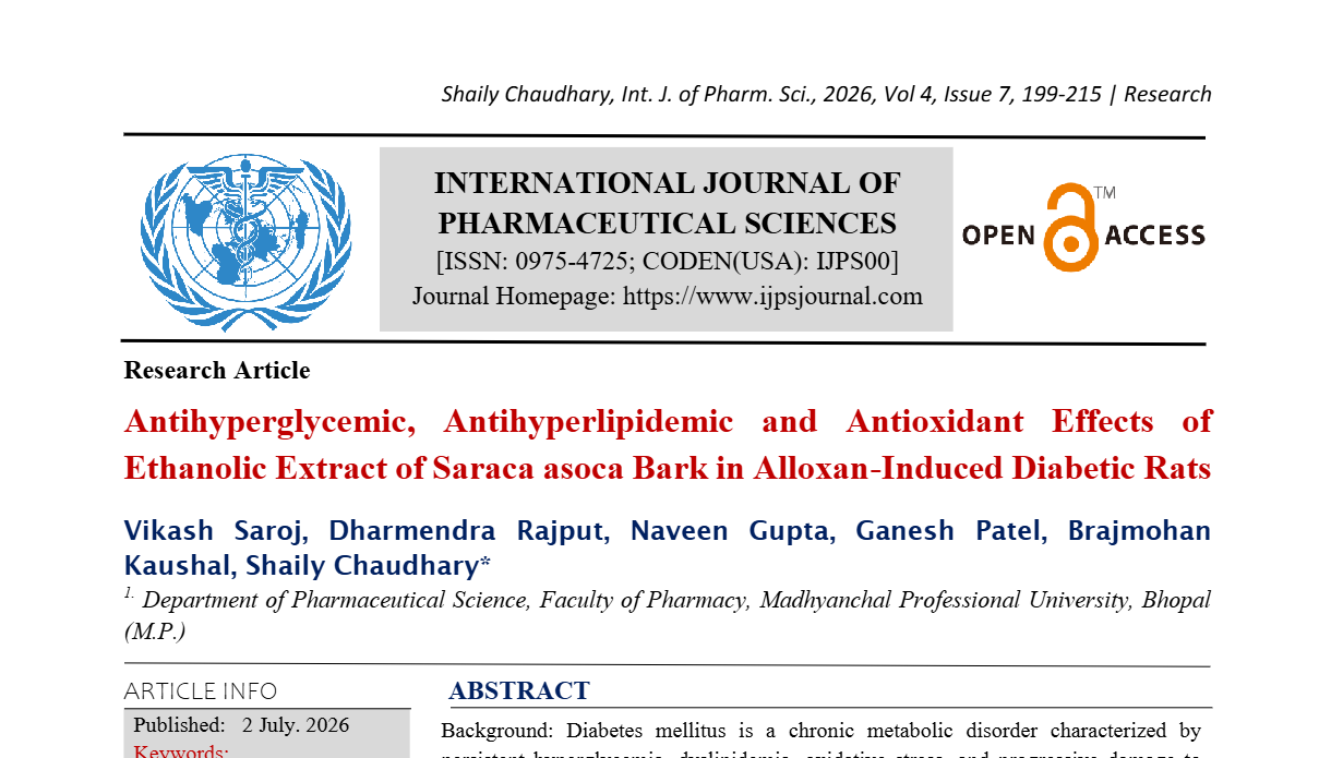 Antihyperglycemic, Antihyperlipidemic and Antioxidant Effects of Ethanolic Extract of Saraca asoca Bark in Alloxan-Induced Diabetic Rats