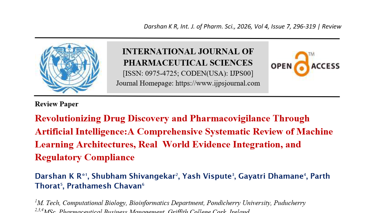 Revolutionizing Drug Discovery and Pharmacovigilance Through Artificial Intelligence:A Comprehensive Systematic Review of Machine Learning Architectures, Real? ? World Evidence Integration, and Regulatory Compliance