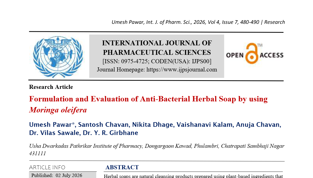 Formulation and Evaluation of Anti-Bacterial Herbal Soap by using Moringa oleifera