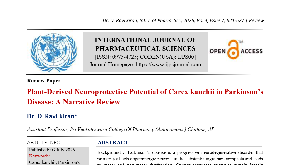 Plant-Derived Neuroprotective Potential of Carex kanchii in Parkinson’s Disease: A Narrative Review