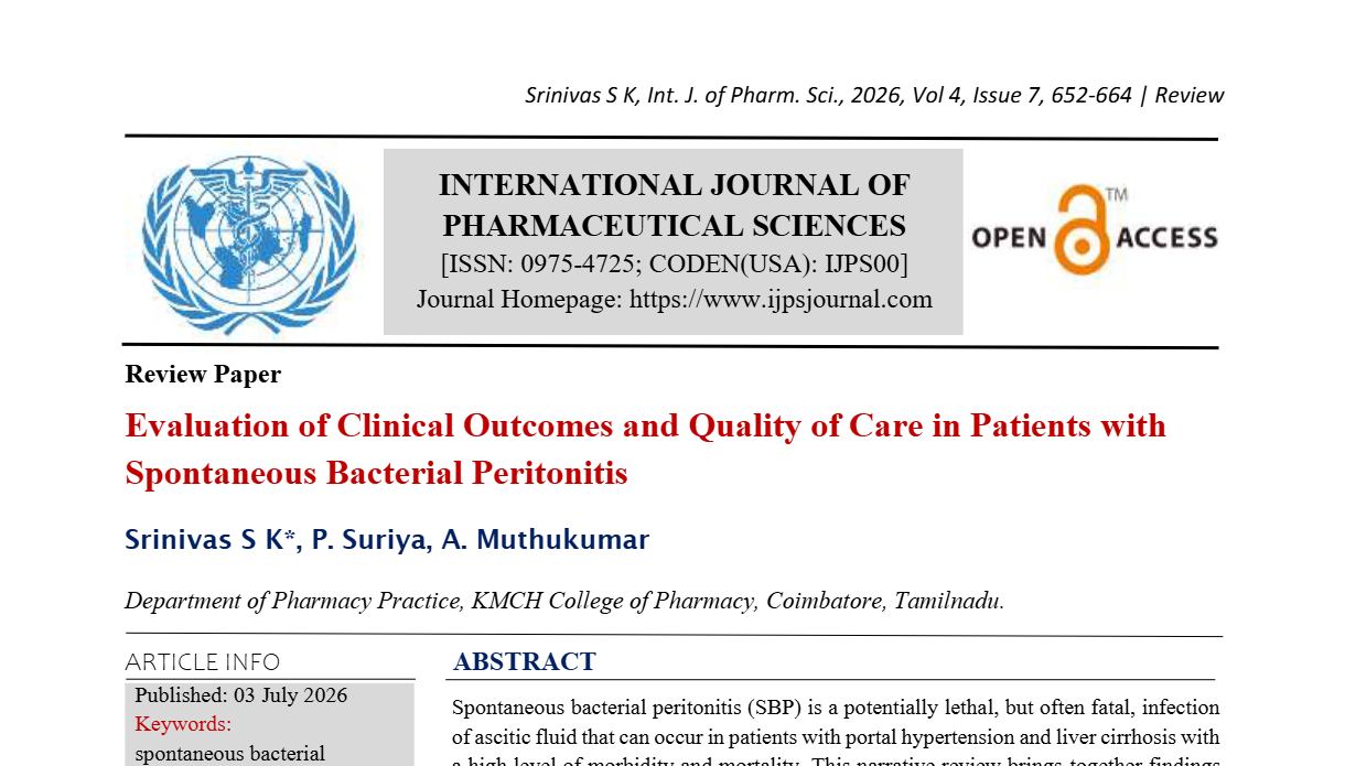 Evaluation of Clinical Outcomes and Quality of Care in Patients with Spontaneous Bacterial Peritonitis
