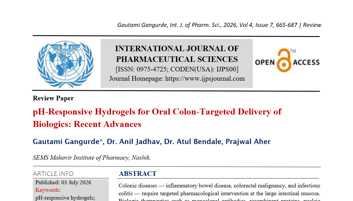 pH-Responsive Hydrogels for Oral Colon-Targeted Delivery of Biologics: Recent Advances