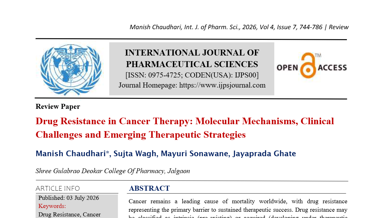 Drug Resistance in Cancer Therapy: Molecular Mechanisms, Clinical Challenges and Emerging Therapeutic Strategies