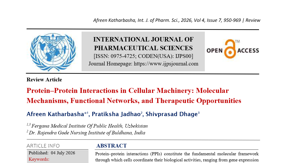 Protein–Protein Interactions in Cellular Machinery: Molecular Mechanisms, Functional Networks, and Therapeutic Opportunities  
