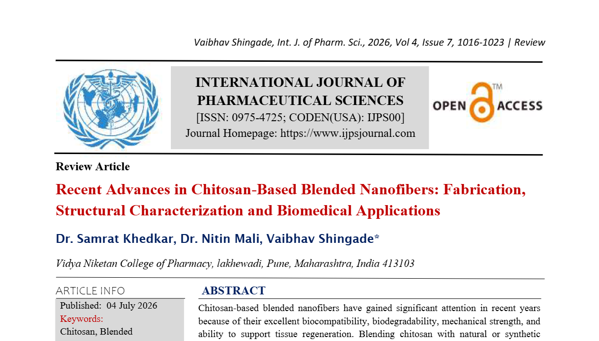 Recent Advances in Chitosan-Based Blended Nanofibers: Fabrication, Structural Characterization and Biomedical Applications