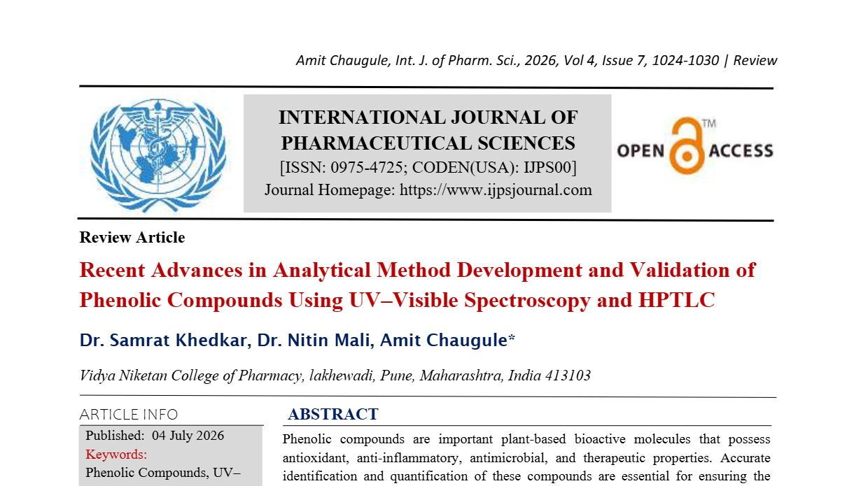 Recent Advances in Analytical Method Development and Validation of Phenolic Compounds Using UV–Visible Spectroscopy and HPTLC