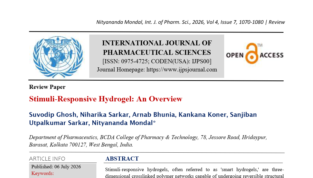 Stimuli-Responsive Hydrogel: An Overview