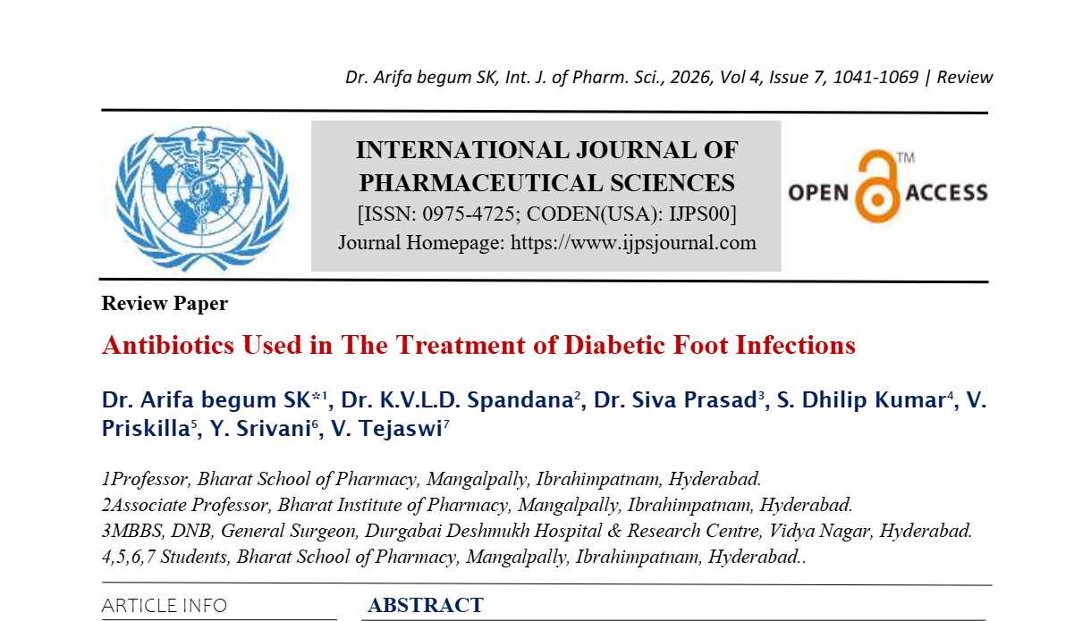 Antibiotics Used in The Treatment of Diabetic Foot Infections