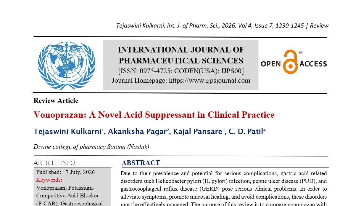 Vonoprazan: A Novel Acid Suppressant in Clinical Practice 