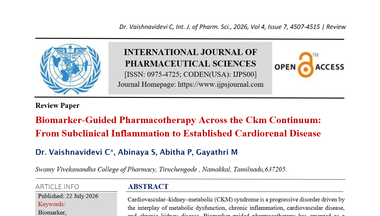 Biomarker-Guided Pharmacotherapy Across the Ckm Continuum: From Subclinical Inflammation to Established Cardiorenal Disease