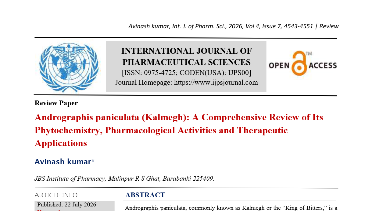 Andrographis paniculata (Kalmegh): A Comprehensive Review of Its Phytochemistry, Pharmacological Activities and Therapeutic Applications