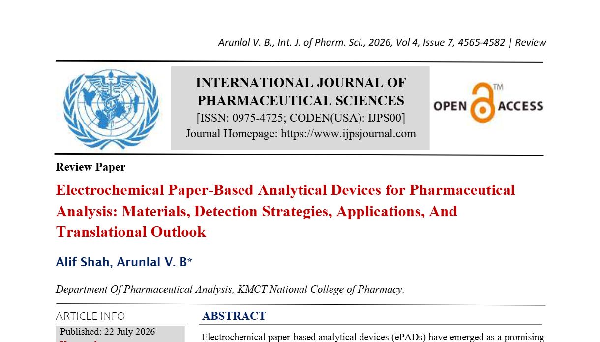 Electrochemical Paper-Based Analytical Devices for Pharmaceutical Analysis: Materials, Detection Strategies, Applications, And Translational Outlook
