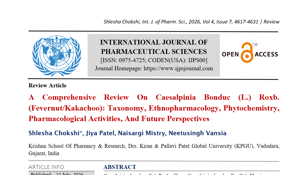 A Comprehensive Review On Caesalpinia Bonduc (L.) Roxb. (Fevernut/Kakachoo): Taxonomy, Ethnopharmacology, Phytochemistry, Pharmacological Activities, And Future Perspectives