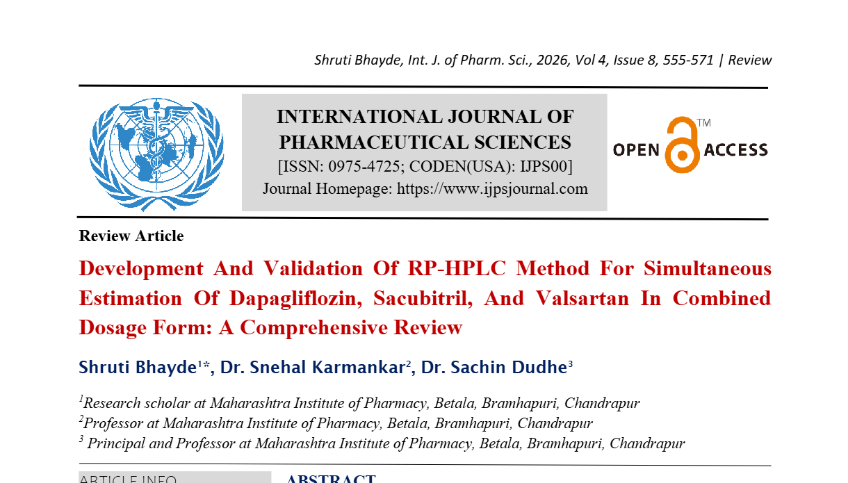 Development And Validation Of RP-HPLC Method For Simultaneous Estimation Of Dapagliflozin, Sacubitril, And Valsartan In Combined Dosage Form: A Comprehensive Review